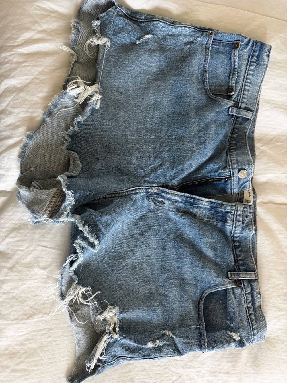 Abercrombie & Fitch Light Blue Distressed Denim Cutoff Shorts